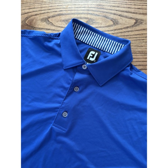 FootJoy‎ FJ Men's Large Royal Blue Golf Performance Short Sleeve Shirt - Picture 1 of 8